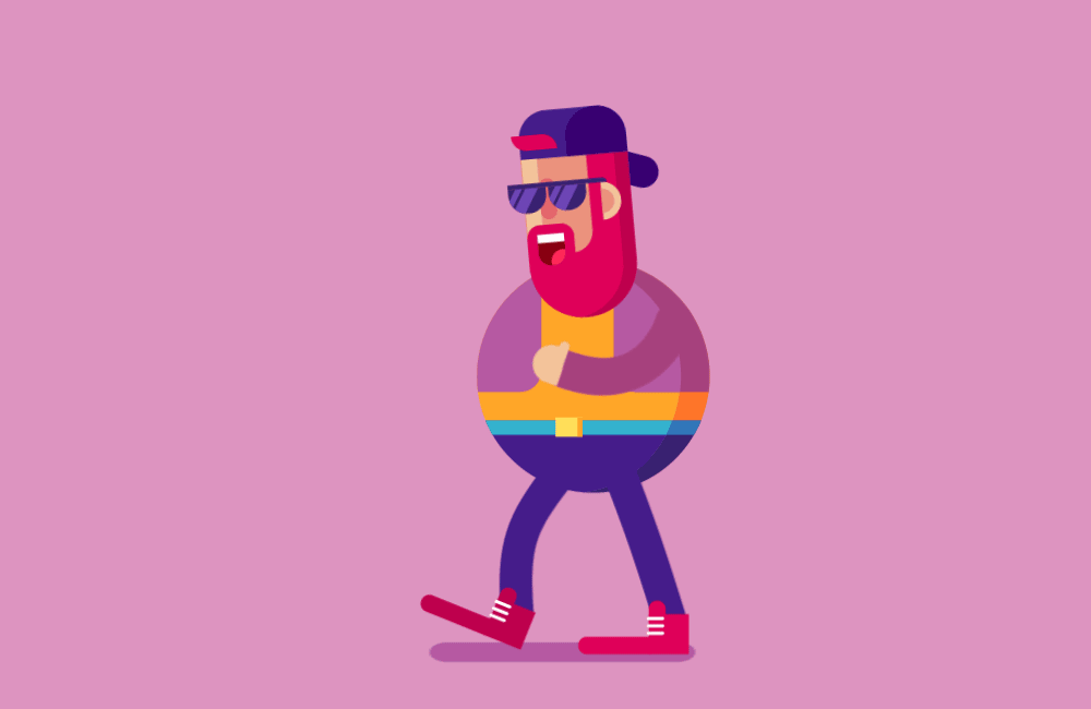 Hombre gordo con barba caminando: Videos animados